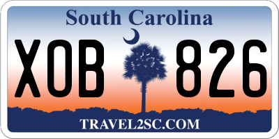 SC license plate XOB826