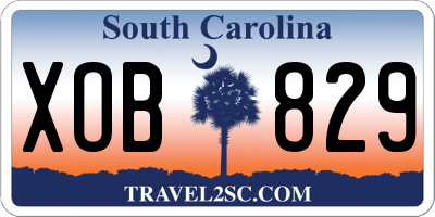 SC license plate XOB829