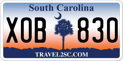 SC license plate XOB830