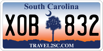 SC license plate XOB832