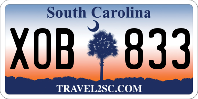 SC license plate XOB833
