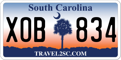 SC license plate XOB834