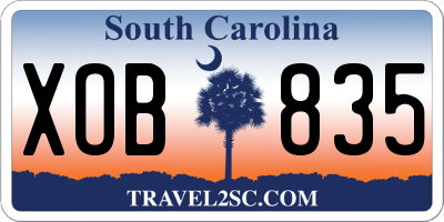 SC license plate XOB835