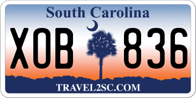 SC license plate XOB836