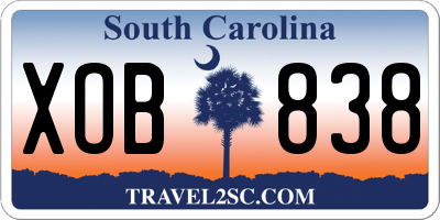 SC license plate XOB838