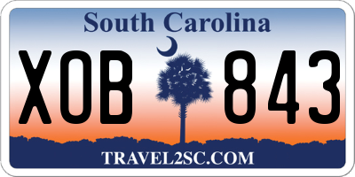 SC license plate XOB843