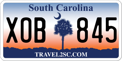 SC license plate XOB845