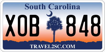 SC license plate XOB848