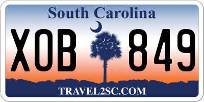 SC license plate XOB849