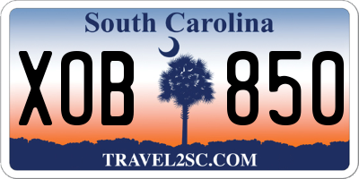 SC license plate XOB850