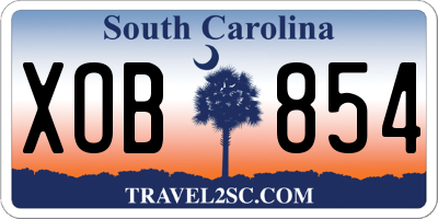 SC license plate XOB854