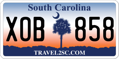 SC license plate XOB858