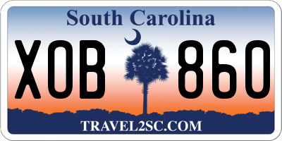 SC license plate XOB860