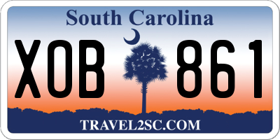 SC license plate XOB861