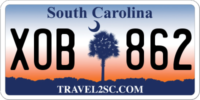 SC license plate XOB862