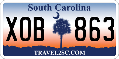 SC license plate XOB863