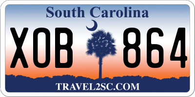 SC license plate XOB864