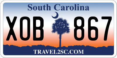 SC license plate XOB867