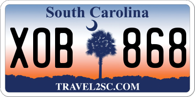 SC license plate XOB868