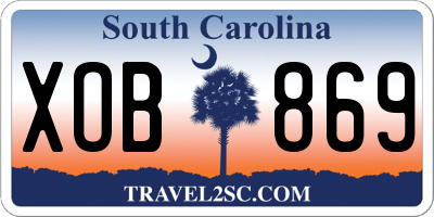 SC license plate XOB869