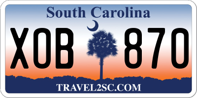 SC license plate XOB870