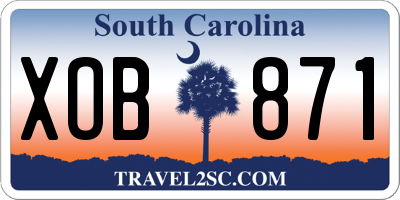 SC license plate XOB871