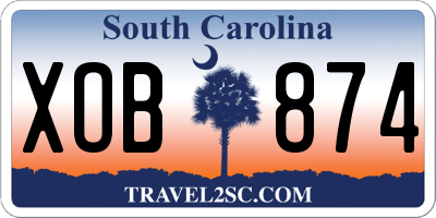 SC license plate XOB874