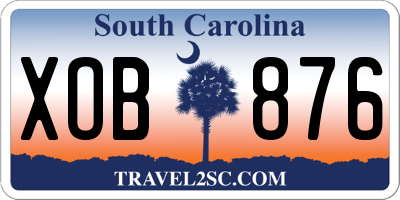 SC license plate XOB876