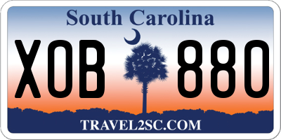 SC license plate XOB880