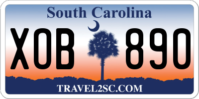 SC license plate XOB890