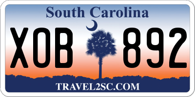 SC license plate XOB892