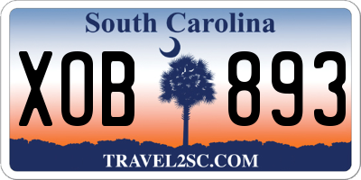 SC license plate XOB893