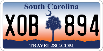 SC license plate XOB894