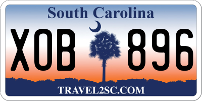 SC license plate XOB896