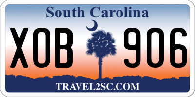 SC license plate XOB906