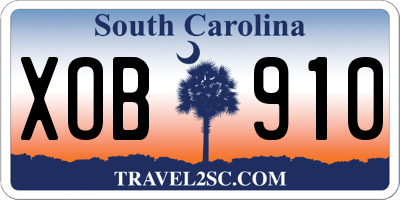 SC license plate XOB910