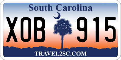 SC license plate XOB915