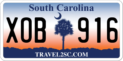 SC license plate XOB916