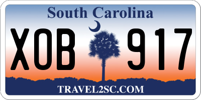 SC license plate XOB917