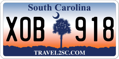 SC license plate XOB918