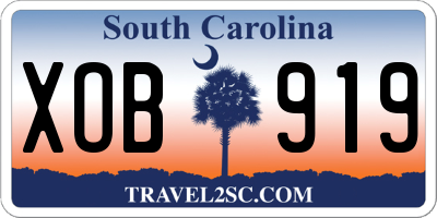 SC license plate XOB919