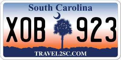 SC license plate XOB923