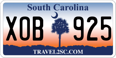 SC license plate XOB925