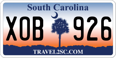 SC license plate XOB926