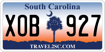 SC license plate XOB927