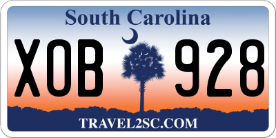 SC license plate XOB928