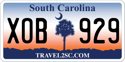 SC license plate XOB929