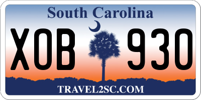 SC license plate XOB930