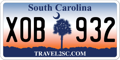 SC license plate XOB932