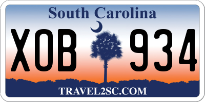 SC license plate XOB934